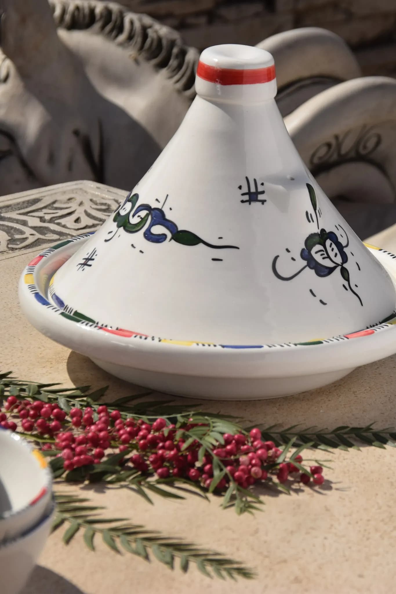 Tajine Motifs Terre Blanche