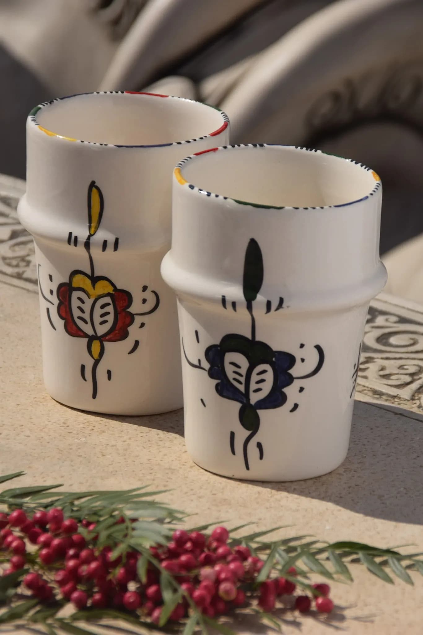 Verre Bande Motifs Terre Blanche