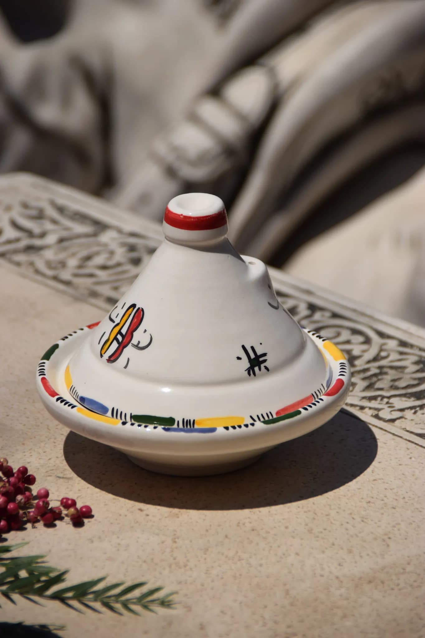 Mini Tajine Motifs Terre Blanche